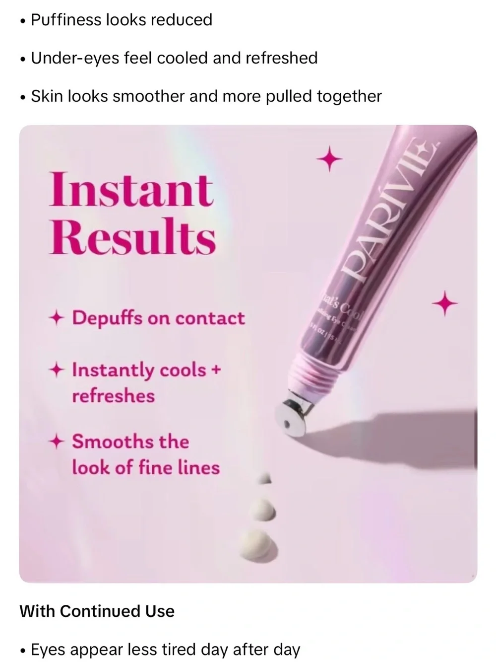 Parivie‎ That's Cool Quinoa Peptide Eye Cream + Quenched Mini